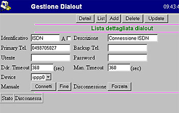 maschera di configurazione connessione ISDN