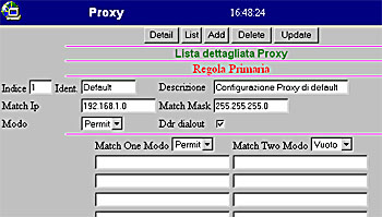 configurazione proxy di default